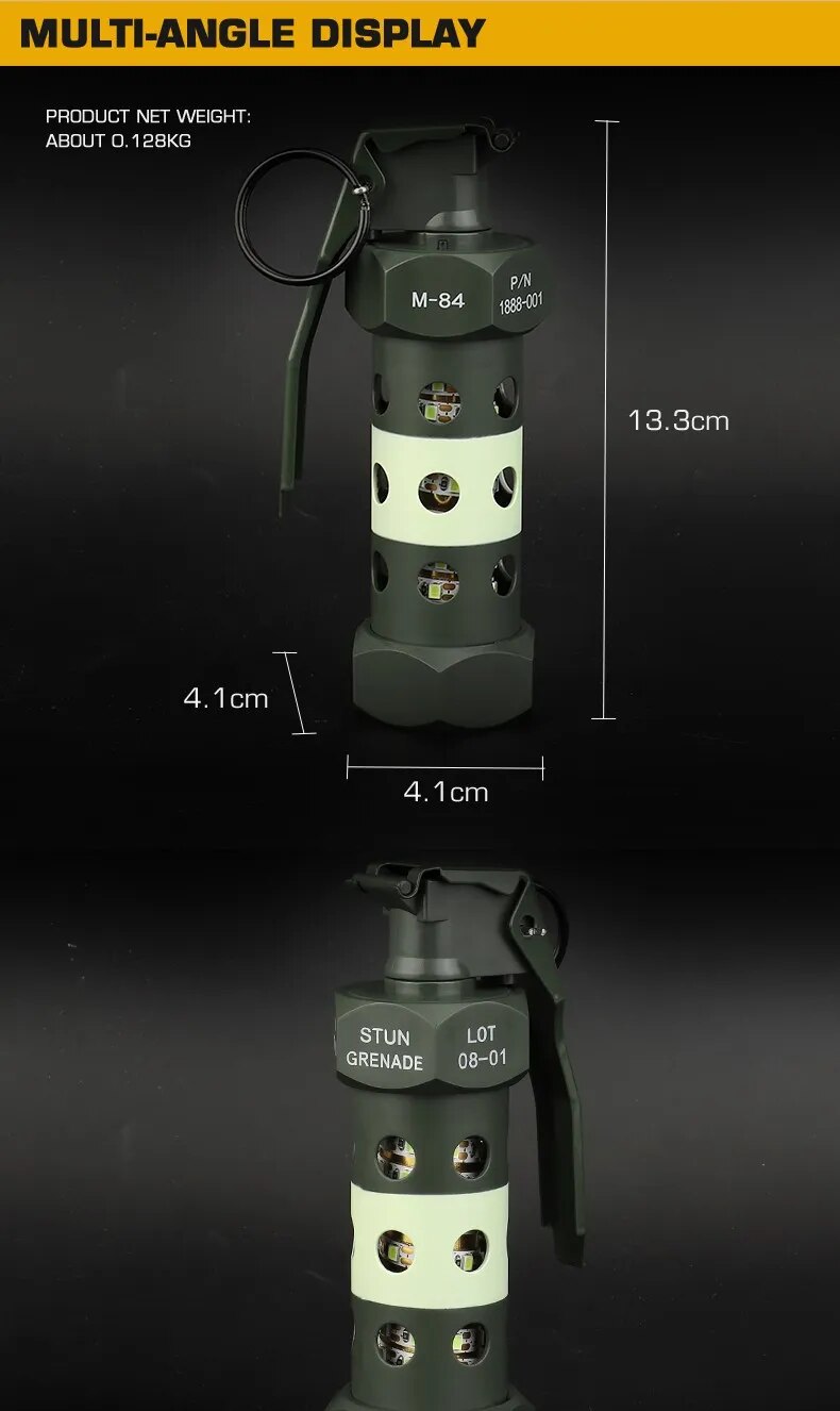 Juguetes tácticos, modelo simulado de nailon M84, granadas Flashbang para Cosplay, modelo de plástico, iluminación de emergencia para acampar al aire libre