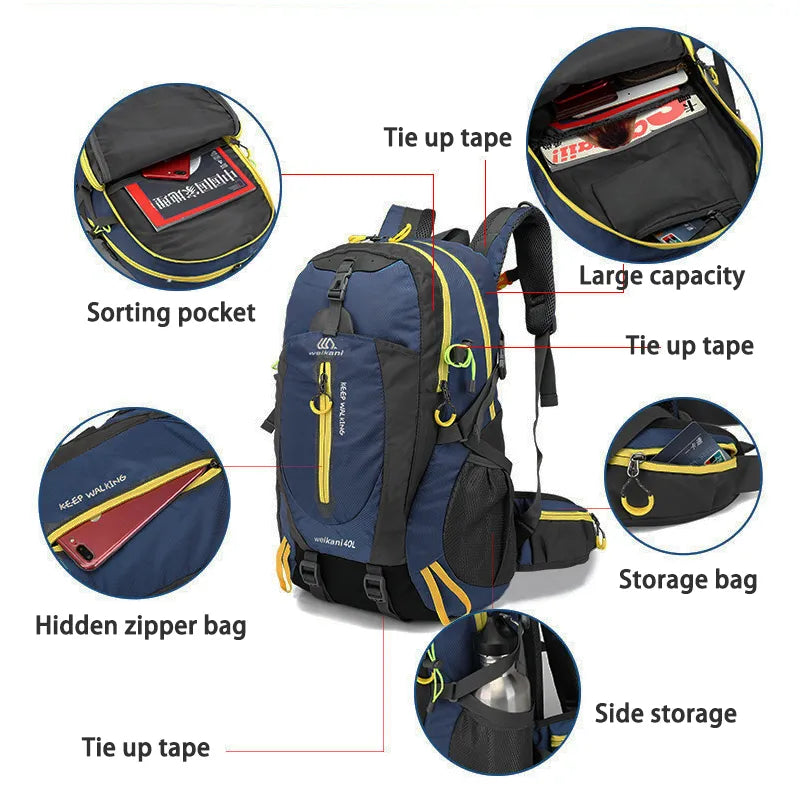 Waterproof 40L Travel & Hiking Backpack